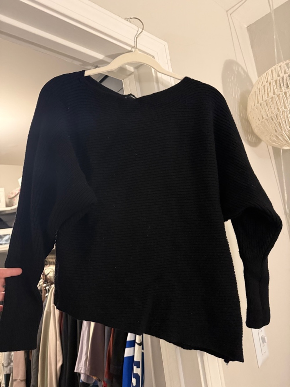 Express Black Ribbed Scoop-Neck Sweater